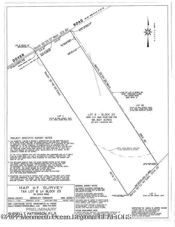 Land for Sale at Dover Road Berkeley, New Jersey 08721 United States