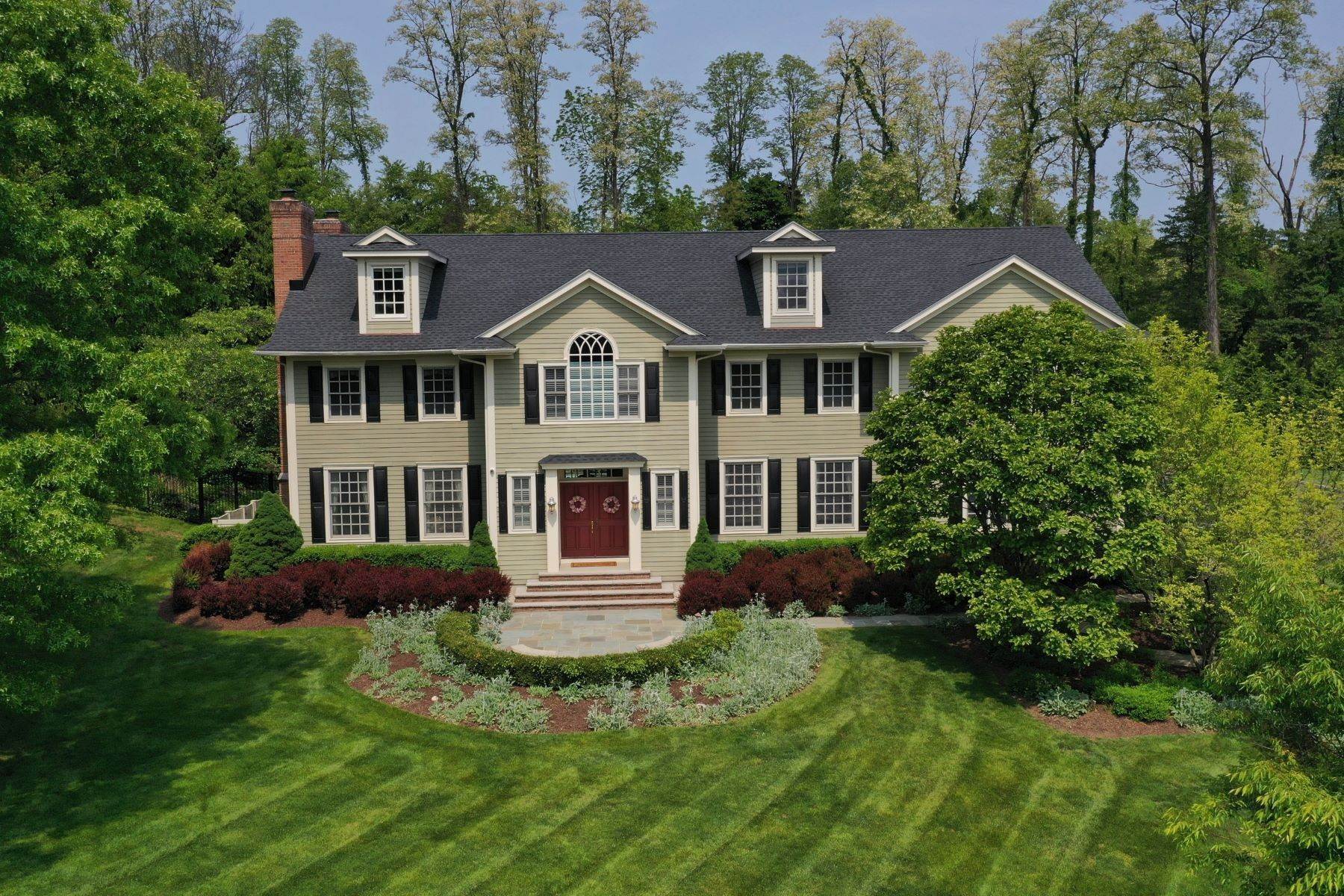 Single Family Homes for Sale at Captivating Custom Colonial with Backyard Oasis 8 Windymere Lane Mendham, New Jersey 07945 United States